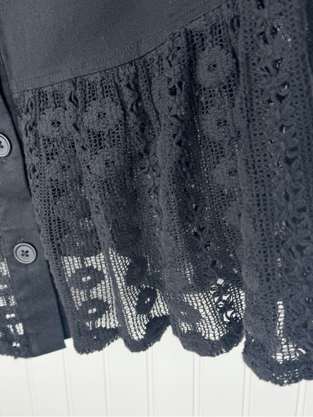Torrid Black Lace Hem Button Front Peplum Jacket Size 1 NWOT - Picture 3 of 5